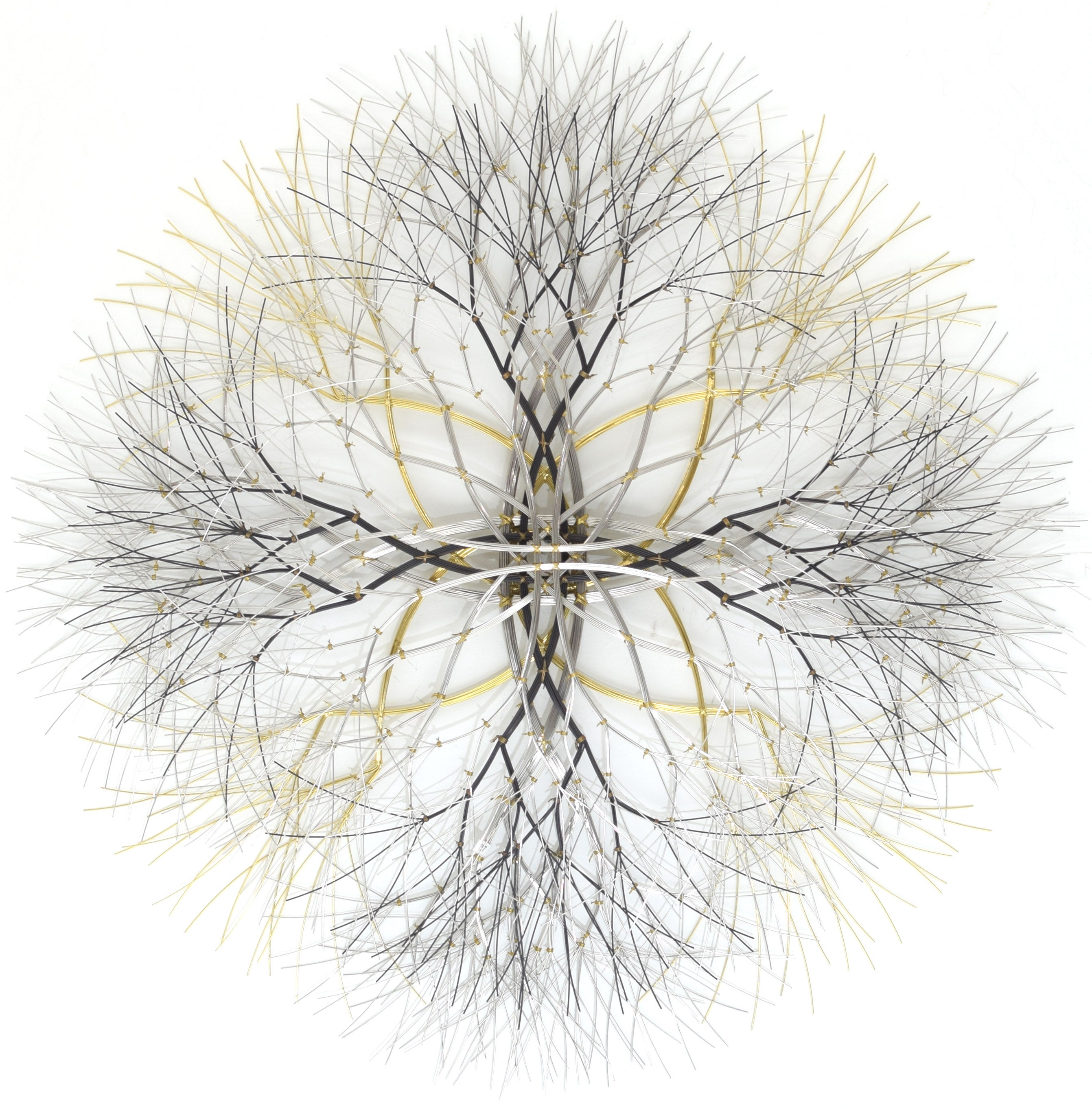 38"x38" Metal Wall Sculpture in Stainless, Bronze and Brass #774