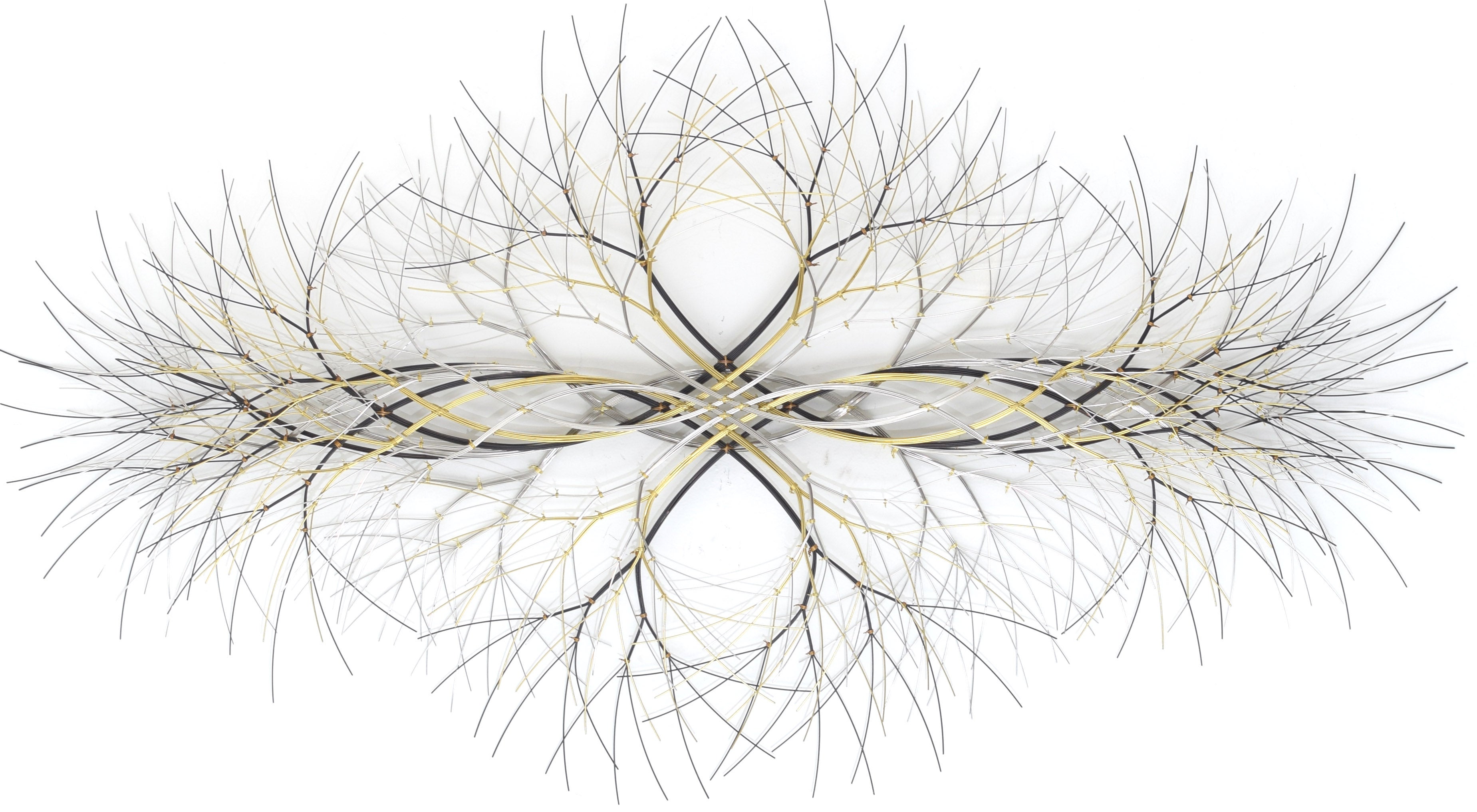 55"x31" Metal Wall Sculpture in Stainless, Bronze and Brass #779