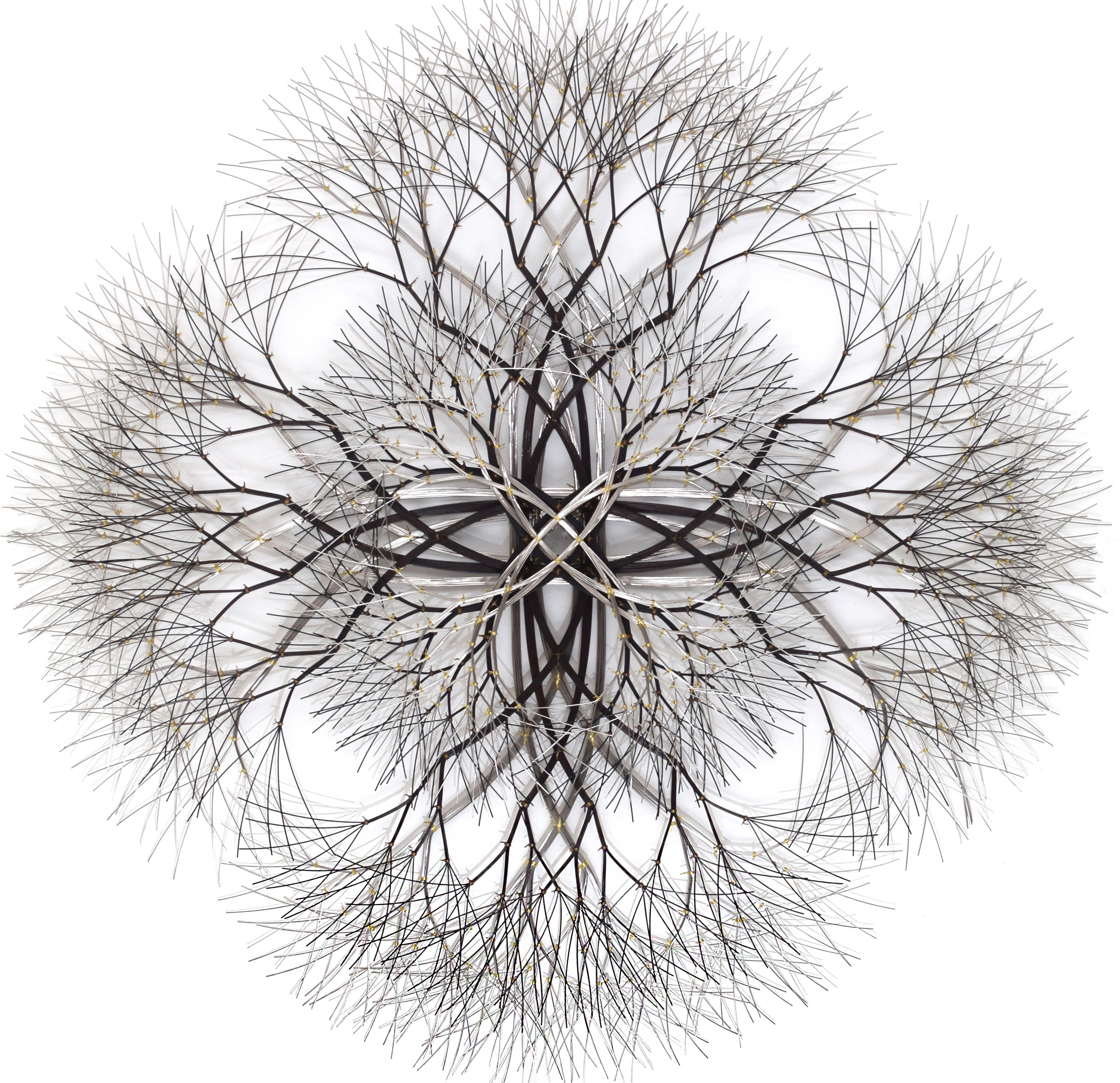 50"x50" Metal Wall Sculpture in Stainless and Bronze #702