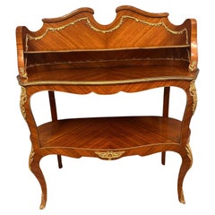 Mesa consola francesa Etagere Kingwood Ormolu Louis XV Revival
