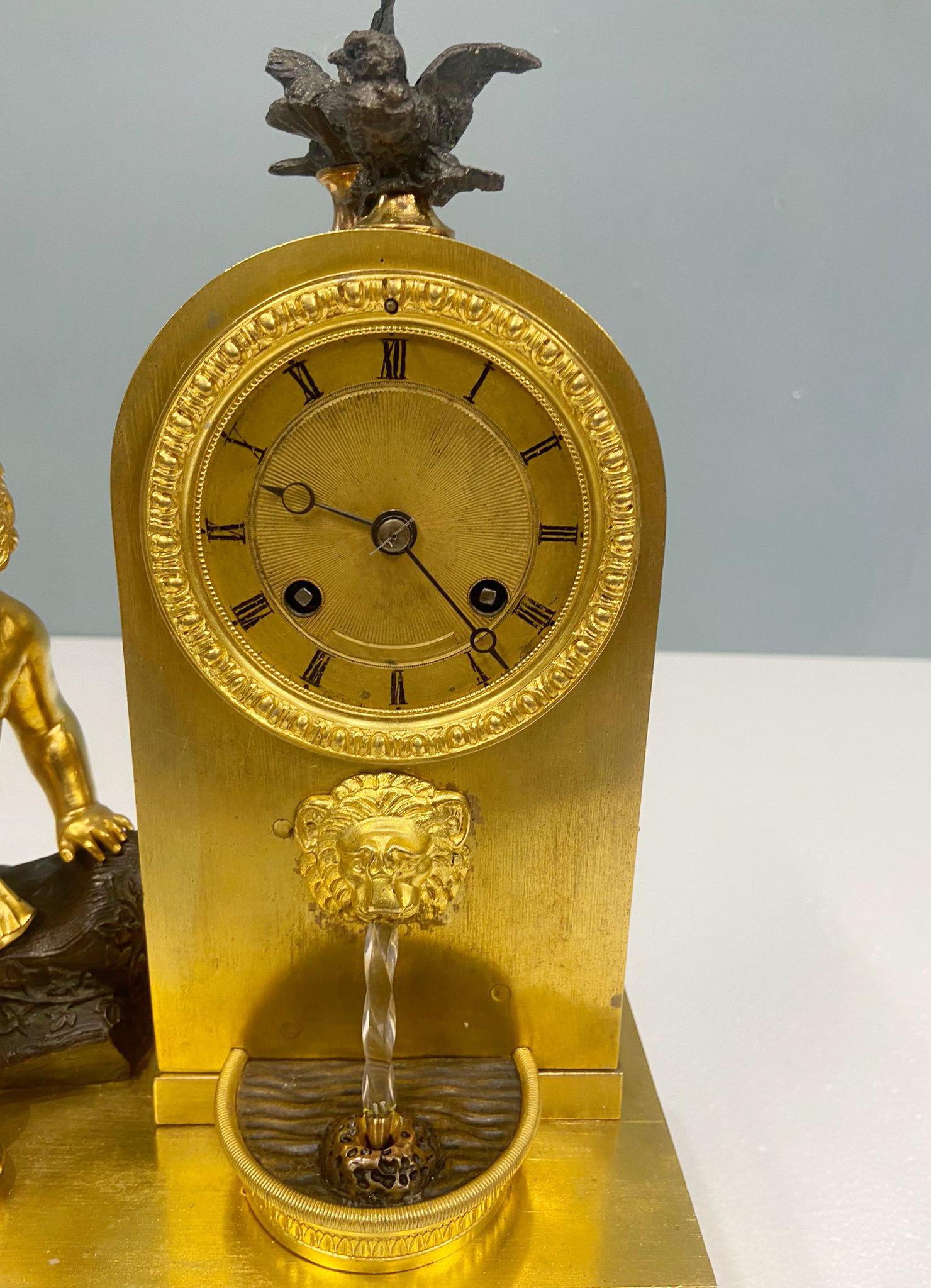 French Gilt Waterfall Clock Henry Dasson 1843 In Good Condition For Sale In Potters Bar, GB