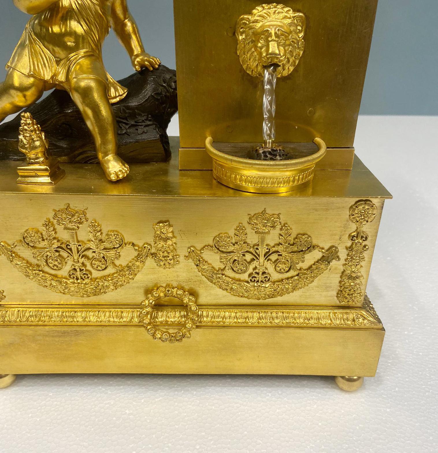 French Provincial French Gilt Waterfall Clock Henry Dasson 1843 For Sale