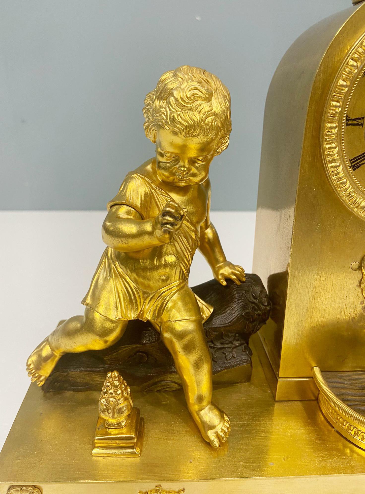 A rare French 'waterfall clock' with a silk suspension pendulum action
Has a unique waterfall feature with water spurting from the mouth of the lions mask
Intricately cast with gilt cherub and bronze birds to surmounting the clock
The waterfall
