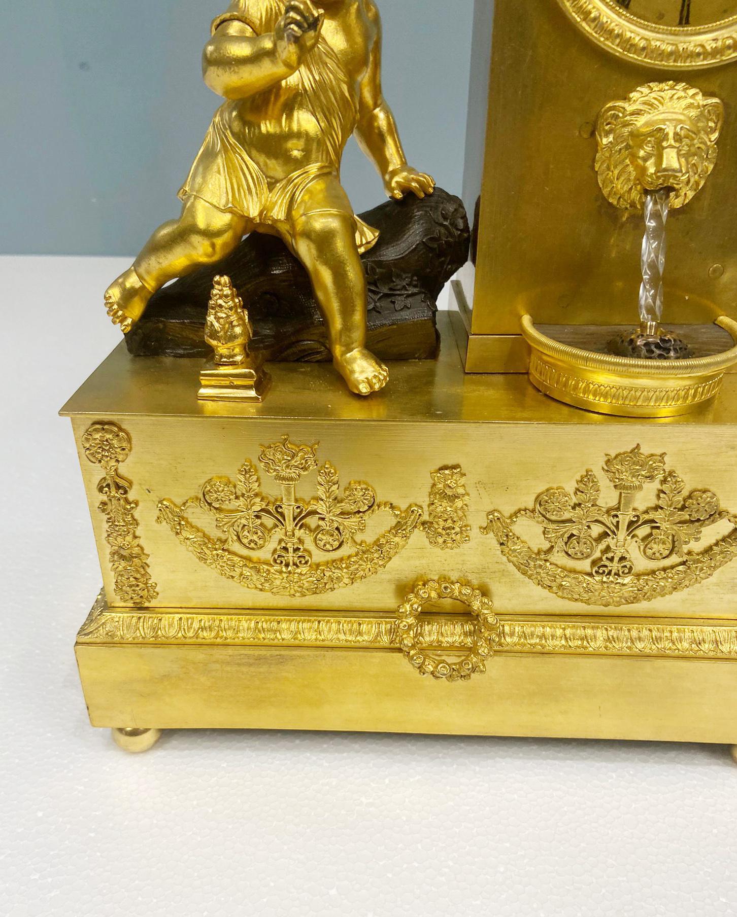 19th Century French Gilt Waterfall Clock Henry Dasson 1843 For Sale