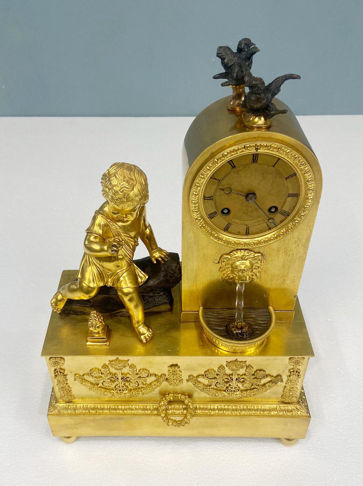 French Gilt Waterfall Clock Henry Dasson 1843 For Sale 2
