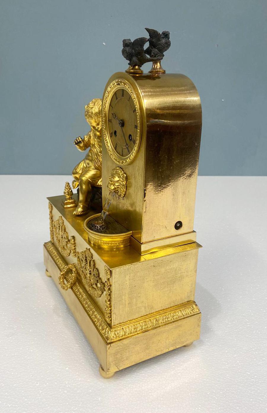 French Gilt Waterfall Clock Henry Dasson 1843 For Sale 3