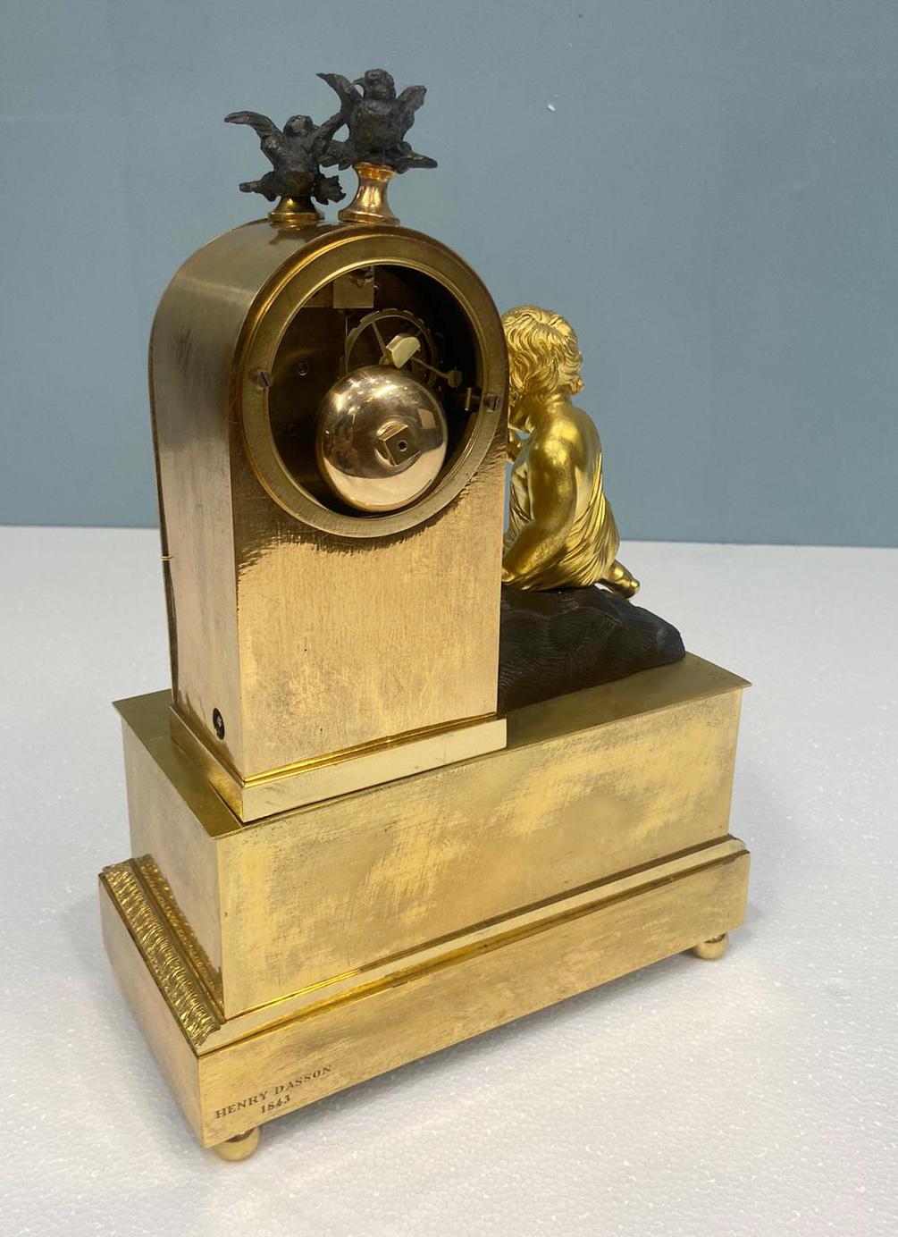 French Gilt Waterfall Clock Henry Dasson 1843 For Sale 4