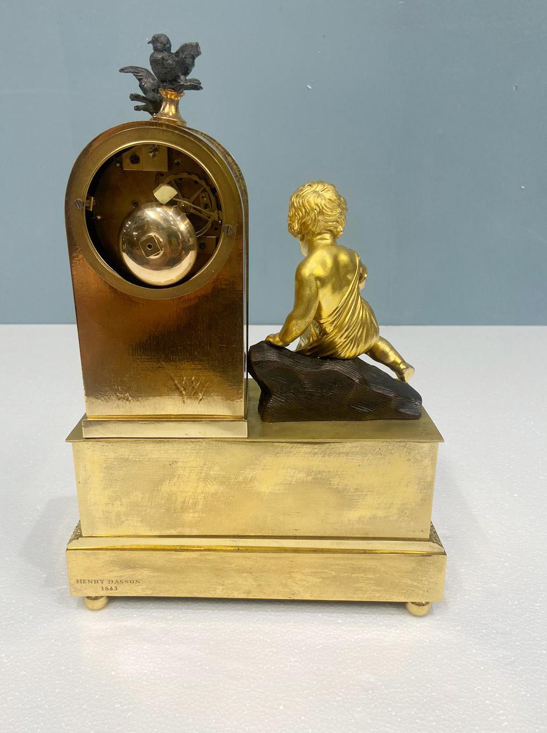 French Gilt Waterfall Clock Henry Dasson 1843 For Sale 8