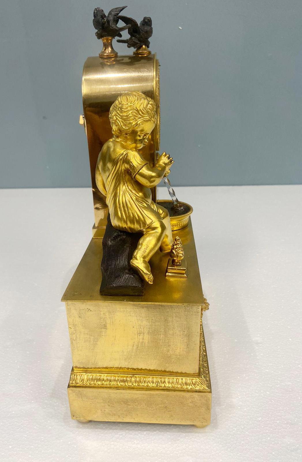 French Gilt Waterfall Clock Henry Dasson 1843 For Sale 11