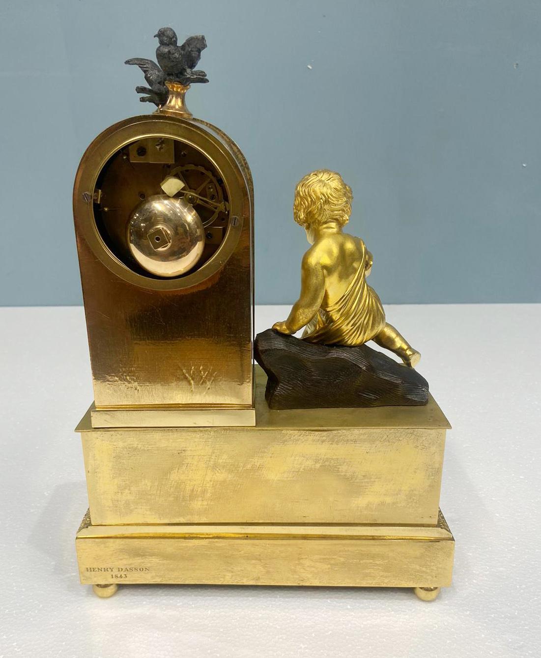 French Gilt Waterfall Clock Henry Dasson 1843 For Sale 10