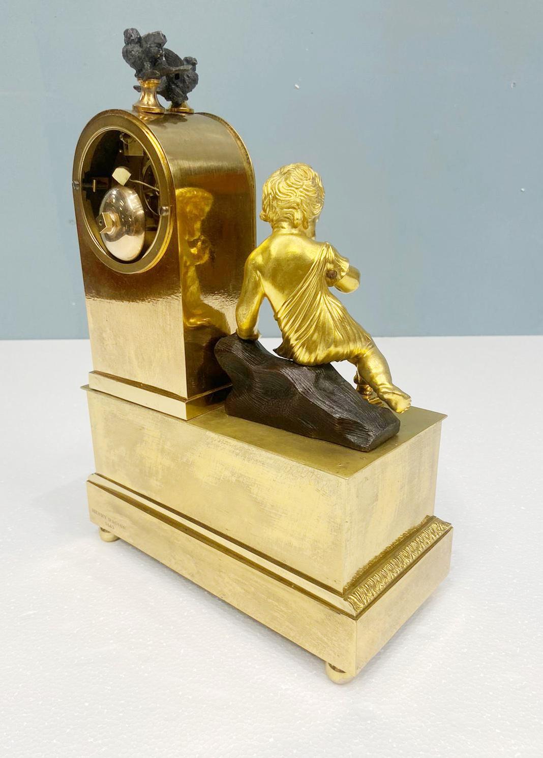 French Gilt Waterfall Clock Henry Dasson 1843 For Sale 13