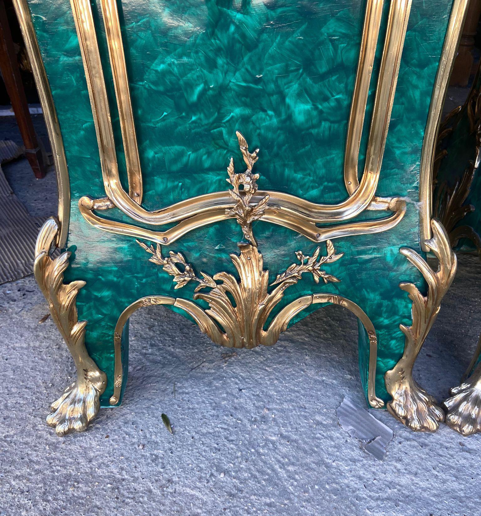 Paire de guéridons en malachite de style Napoléon III A Link en vente 5