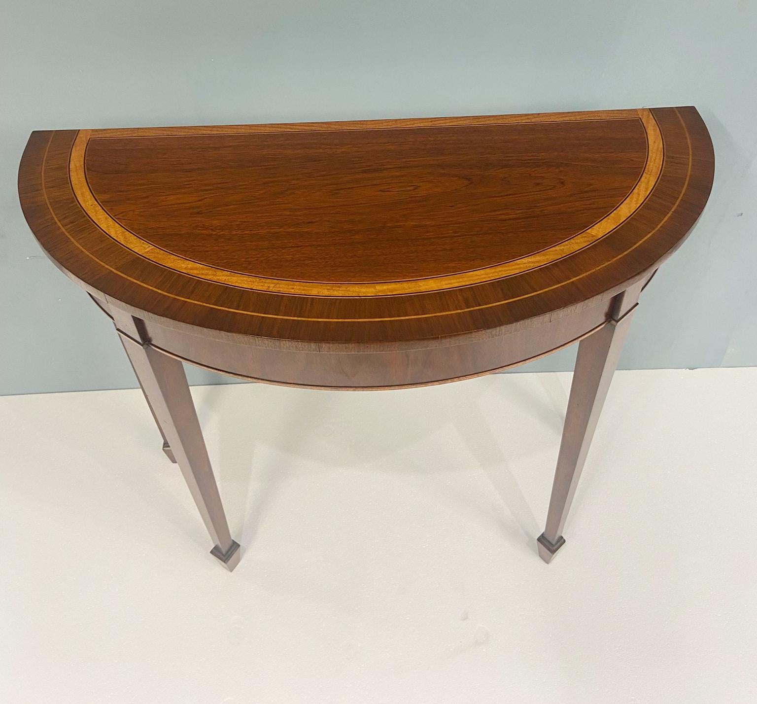 Table console Sheraton Demi Lune Acajou Bon état - En vente à Potters Bar, GB