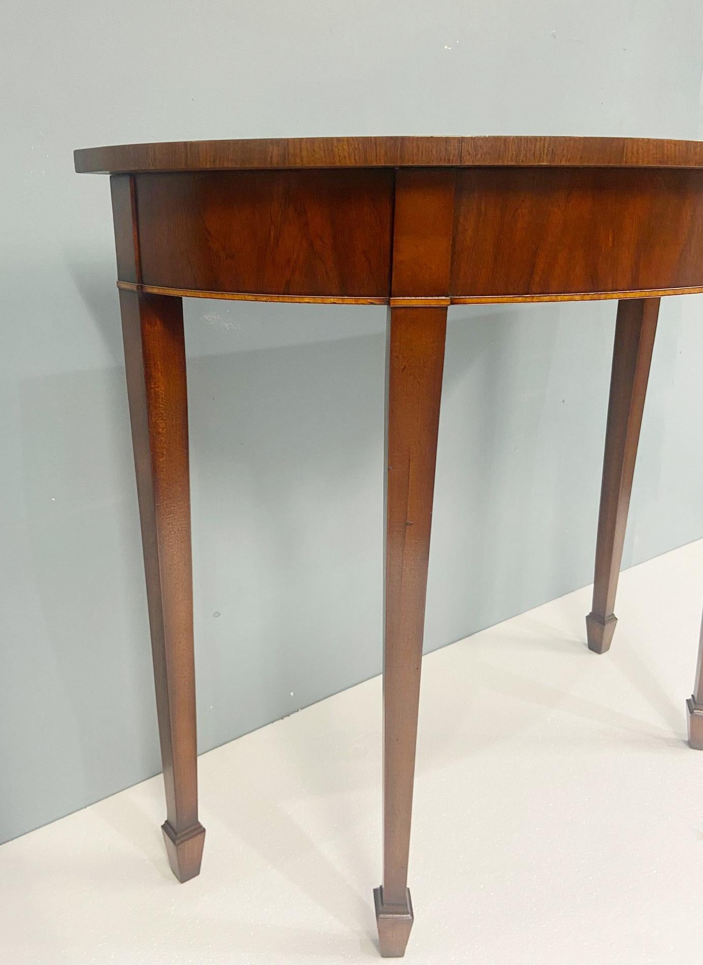 Table console Sheraton Demi Lune Acajou en vente 1