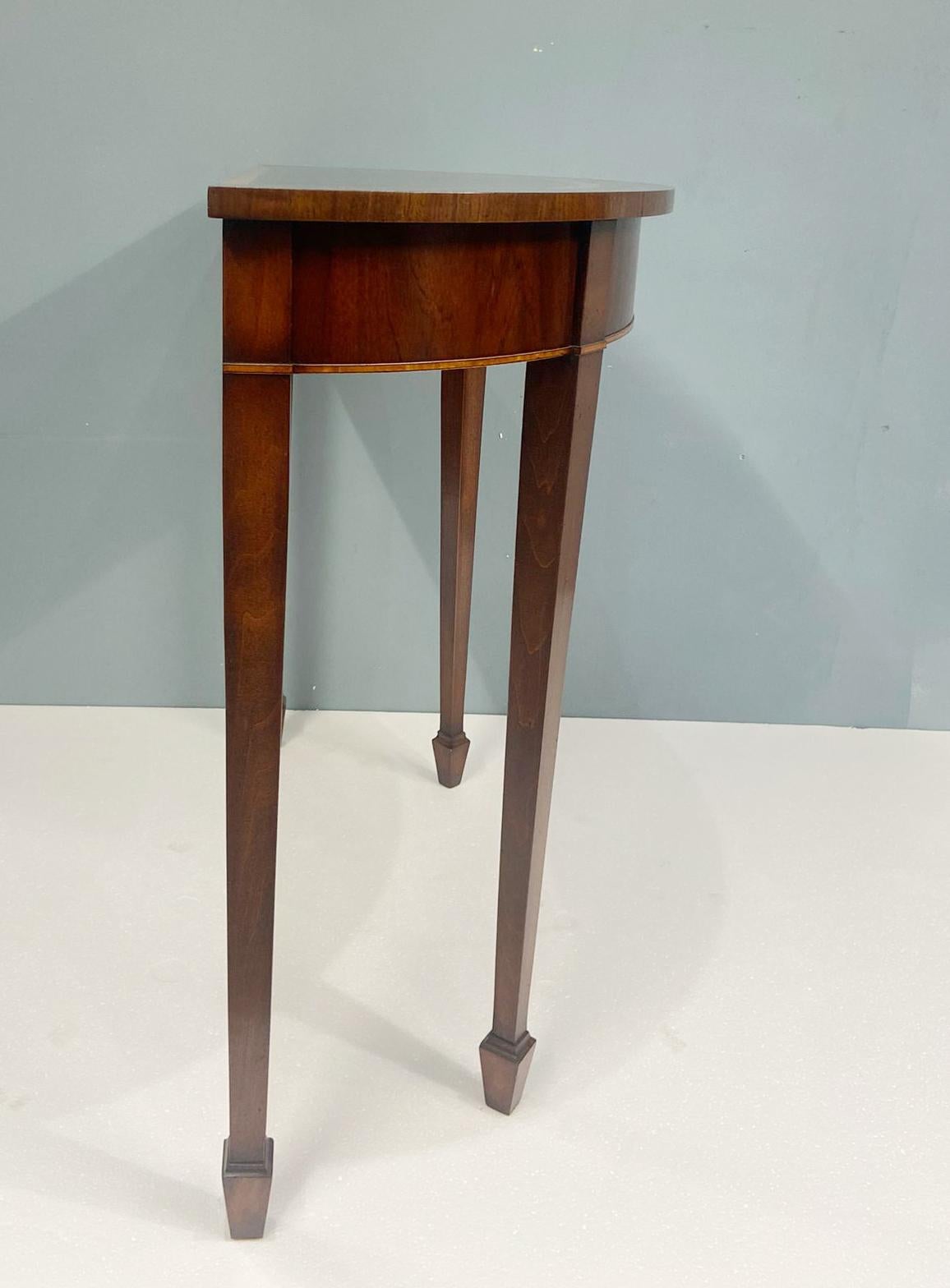 Table console Sheraton Demi Lune Acajou en vente 5