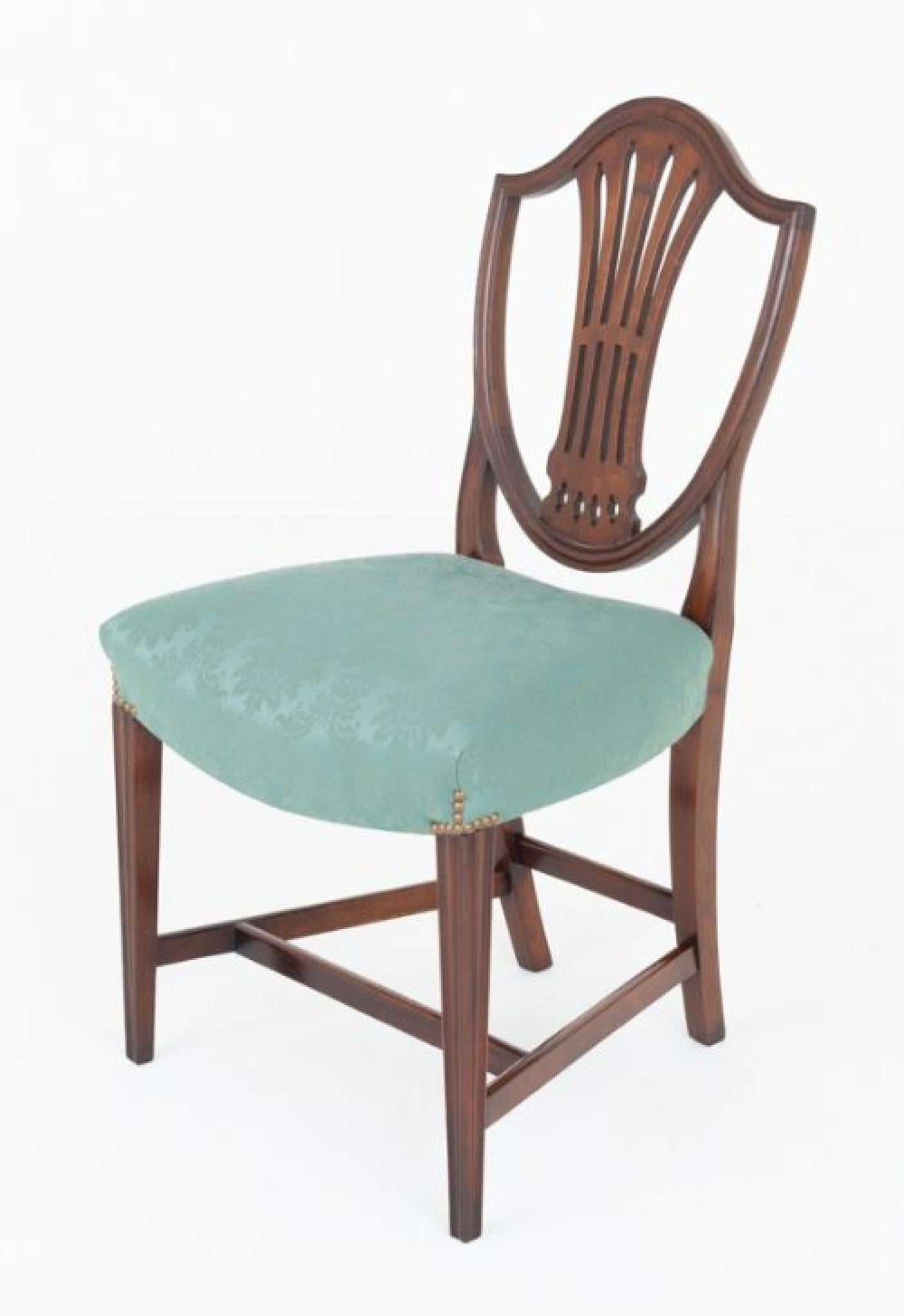 Bois Set Hepplewhite Dining Chairs Mahogany 8 Revival en vente