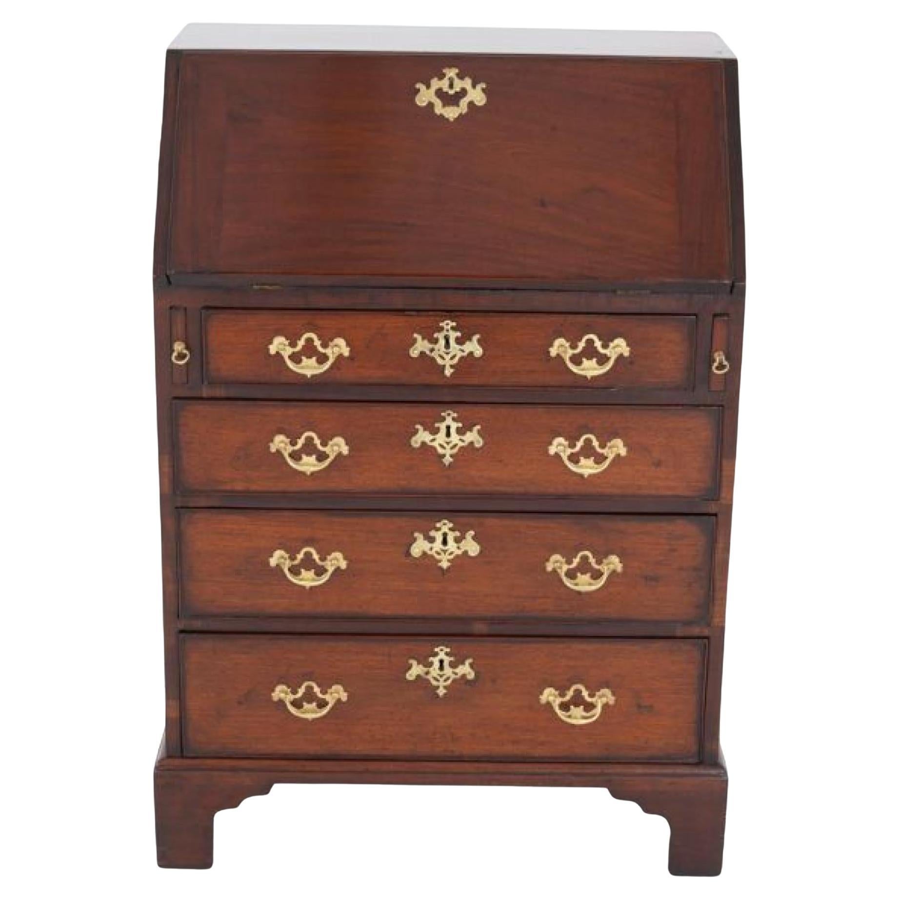 Georgian Bureau Desk Mahogany Period Antique