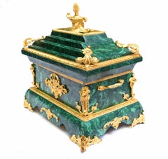 French Malachite Marriage Casket Ormolu Box