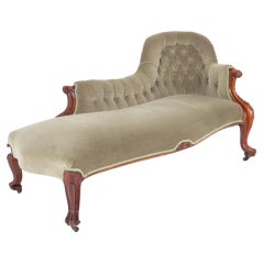 Victorian Mahogany Chaise Longue Day Bed Couch 1860