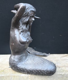 Bronze Mermaid Fountain Garden Statue Siren Female Figurine