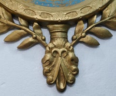 Set Sevres Plaques Cherub Wall Hanging Plates Gilt Frame