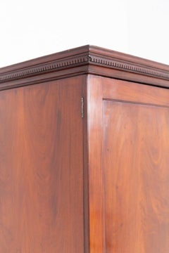 Georgian Linen Press Mahogany Closet Wardrobe 1800