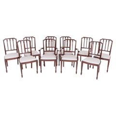 Set 12 Victorian Dining Chairs Gothic Revival Mahogany