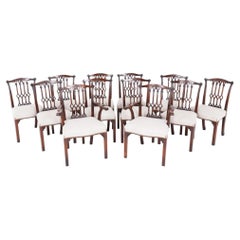 Set 10 Hepplewhite Dining Chairs Mahogany