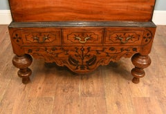 Antique Portuguese Inlaid Linen Trunk Marriage Chest 1800