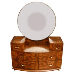 Period Art Deco Dressing Table Burr Walnut 1930
