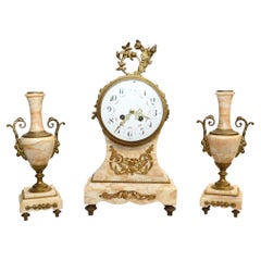 Orologio da tavolo francese con cornice in marmo, 1880