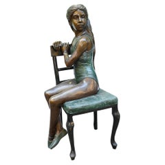 Bronze Seated Ballerina Statue Ballet Dancer Casting