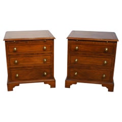 Pair Mahogany Bachelors Chests with Brush Slides Circa 1920