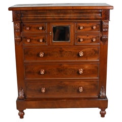 Carmarthenshire Welsh Mahogany Chest of Drawers Circa 1860 Top Hat Box