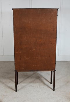 Edwardian Display Cabinet Mahogany Inlaid China Vitrine Circa 1910