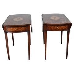 Pair Edwardian Pembroke Tables by Edwards and Roberts 1910 Mahogany
