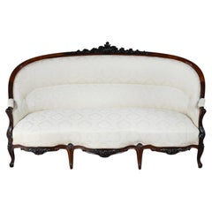 Victorian Parlour Settee Mahogany Sofa Couch Circa 1880