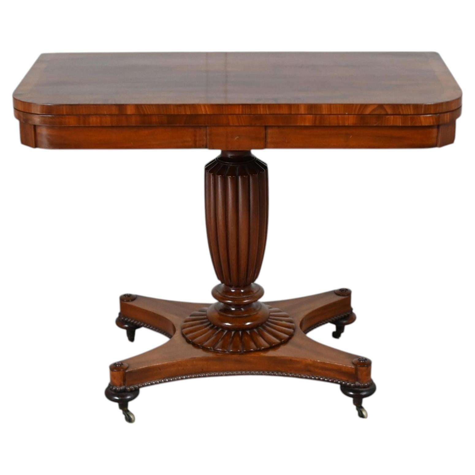 Regency Card Table Mahogany Games 1820 Crossbanding English Antiques For Sale