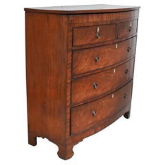 Victorian Mahogany Bow Front Chest of Drawers Circa 1840