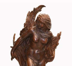 Art Nouveau Bronze Figurine Naked Nude Female Statue 1885