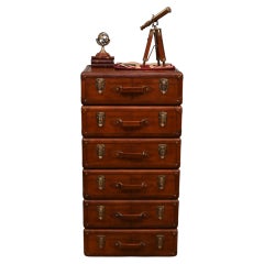 Campaign Chest Drawers - Leather Tall Boy Colonial Furniture