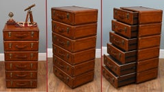 Campaign Chest Drawers - Leather Tall Boy Colonial Furniture