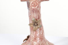 Pair Porcelain Parrot Candelabras Tropical Bird Candles