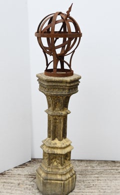 Garden Armillary Sphere Cast Iron Sculpture Statue