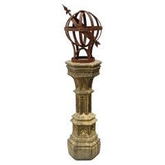 Garden Armillary Sphere Cast Iron Sculpture Statue