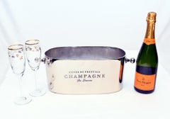 French Silver Plate Champagne Cooler Wine Bucket Cuvee Du Louvois