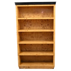 Art Deco Bookcase Bird Eye Maple Open Front Circa 1930