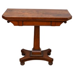 William IV Card Table Mahogany Fold Over Games Circa 1840