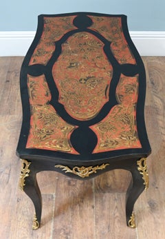 Boulle Coffee Table French Marquetry Inlay Lacquer