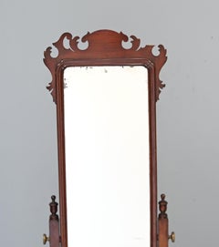 Georgian Cheval Mirror Swivel Mahogany 1890